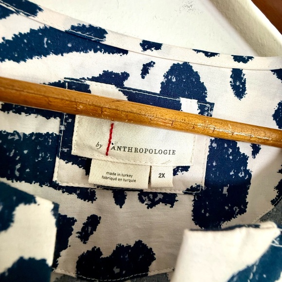 Anthropologie Somerset Long Sleeve Poplin Maxi Dress size 2X Cotton Boho Maxi - Picture 9 of 16